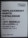 Picture of PARTS BOOK, 1971, T100, REPO